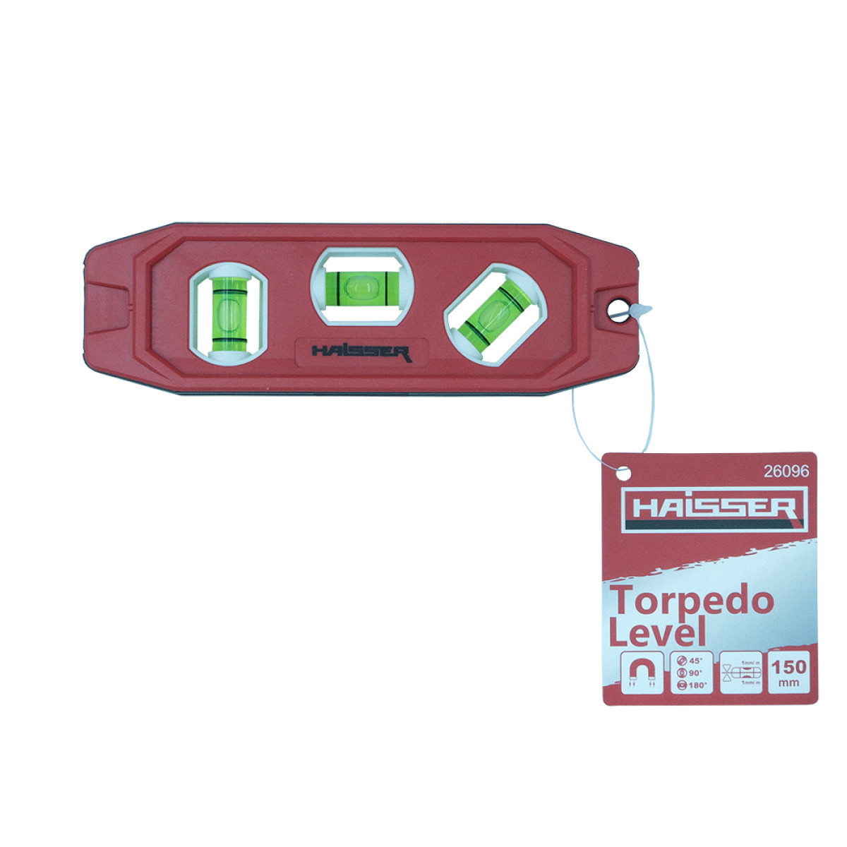 Уровень спиртовой пластиковый Торпедо 150 мм HAISSER 26096