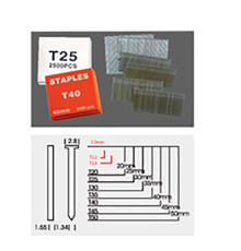 Цвяхи для ручного степлера (T14), 1.0×14.0 мм, 1000 шт Сталь 62137