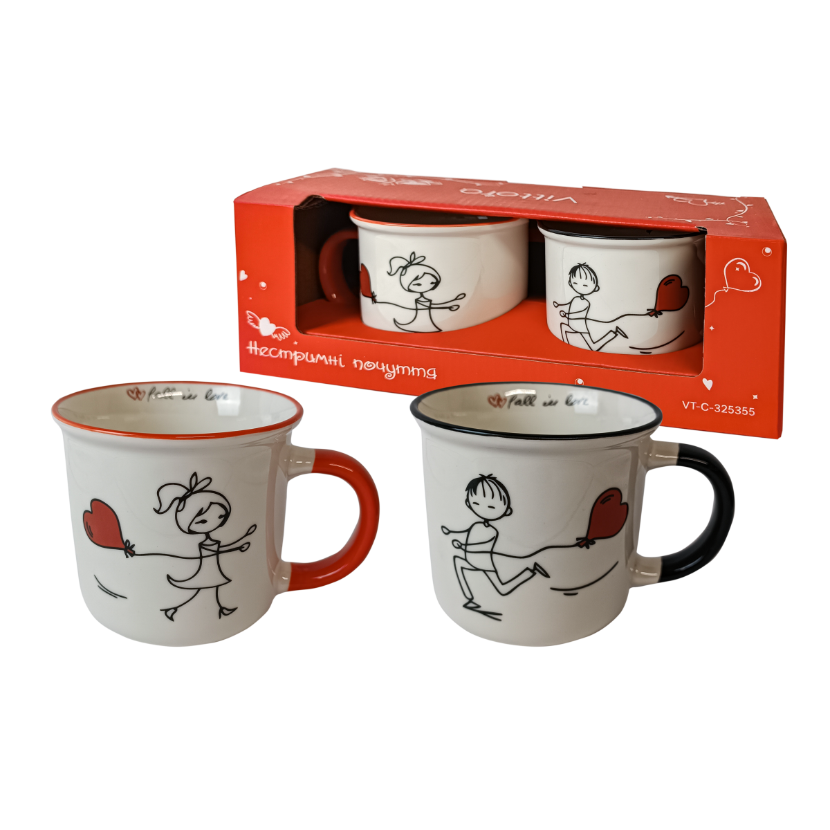 Набор чашек VT-C-325355 Безудержные чувства Vittora 355 мл (2шт.)