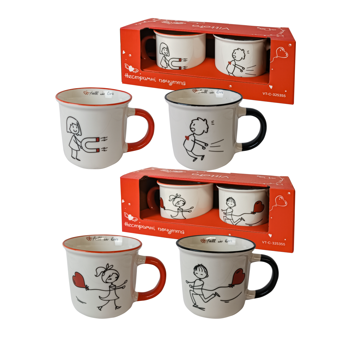 Набор чашек VT-C-325355 Безудержные чувства Vittora 355 мл (2шт.)