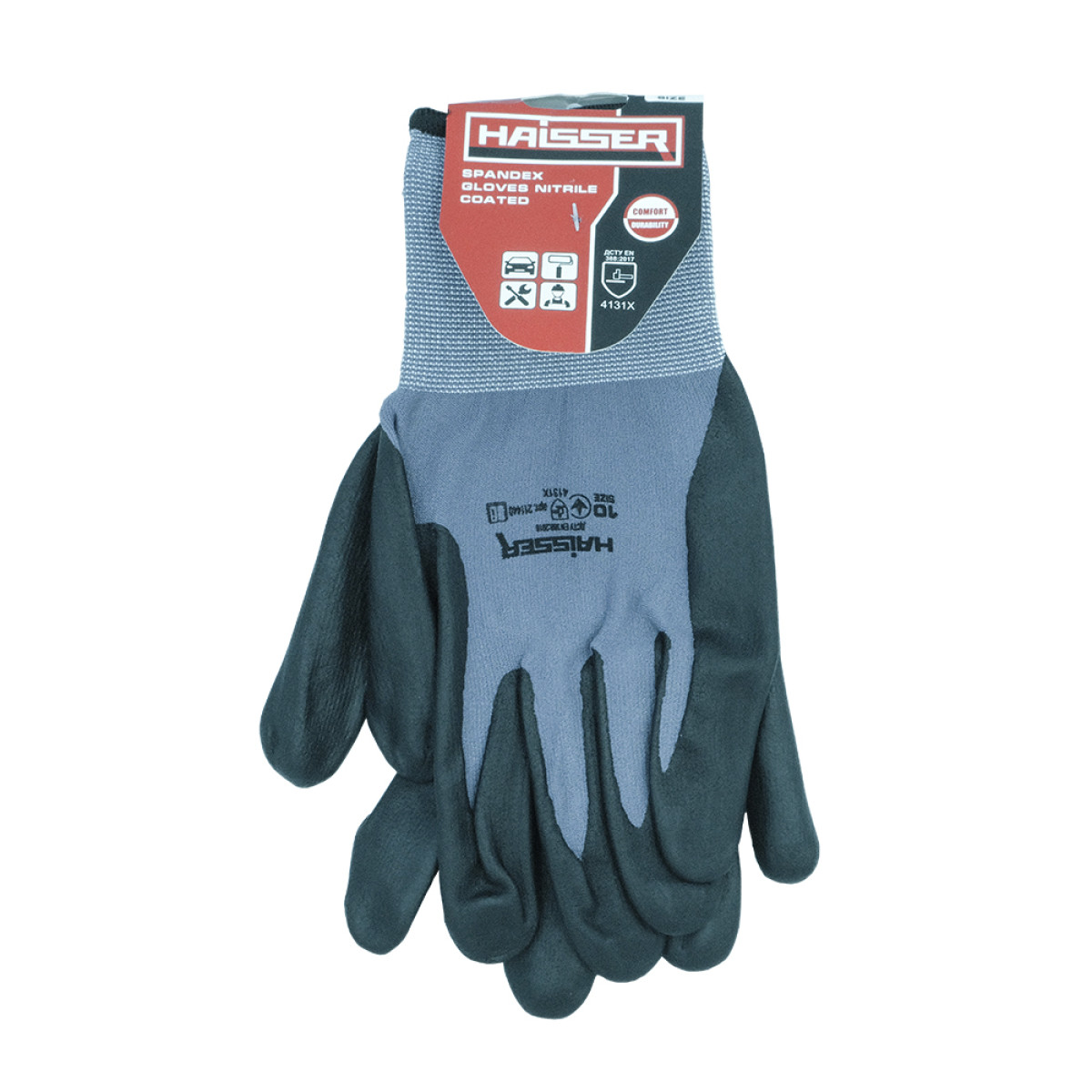 Перчатки спандекс с нитриловым покрытием Haisser 211440