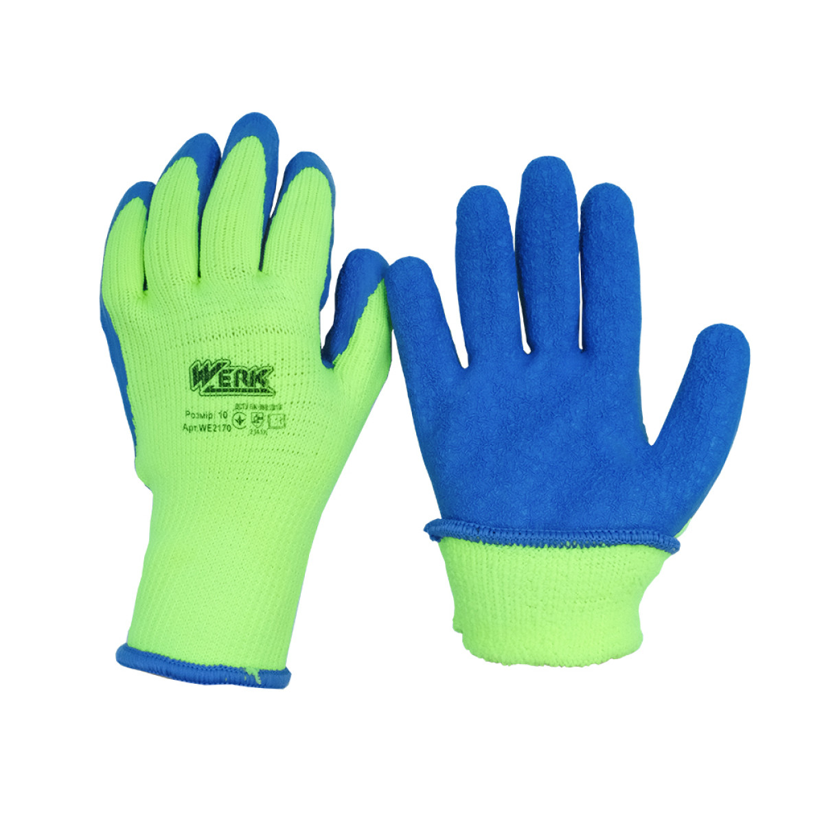 Рукавички ПЕ латексне покриття утеплені Werk WE2170