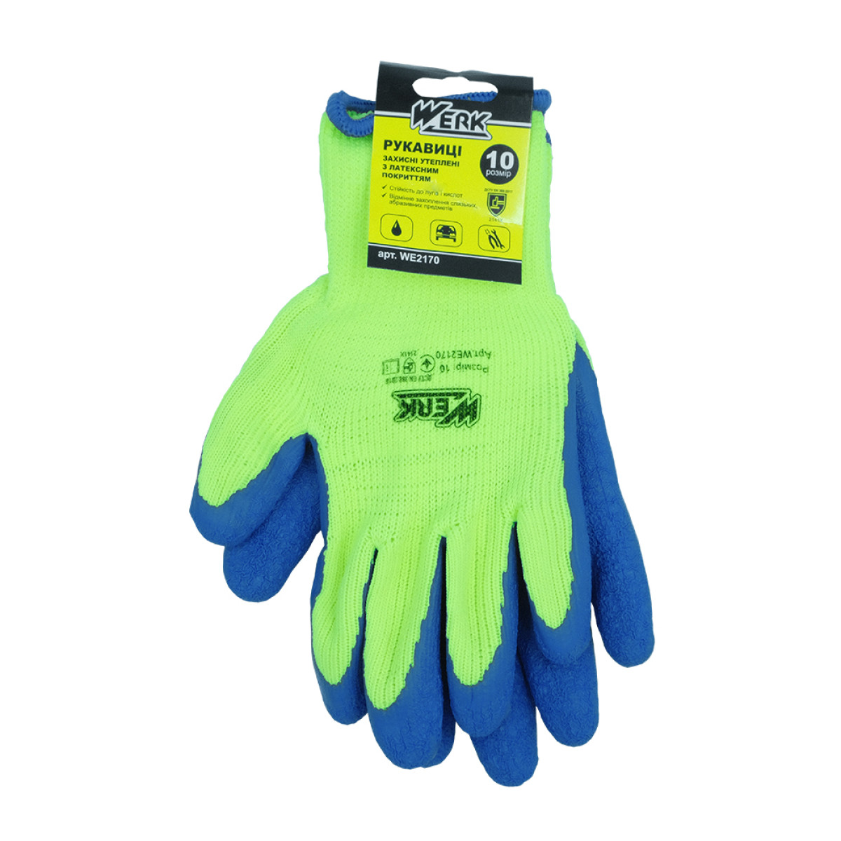 Рукавички ПЕ латексне покриття утеплені Werk WE2170