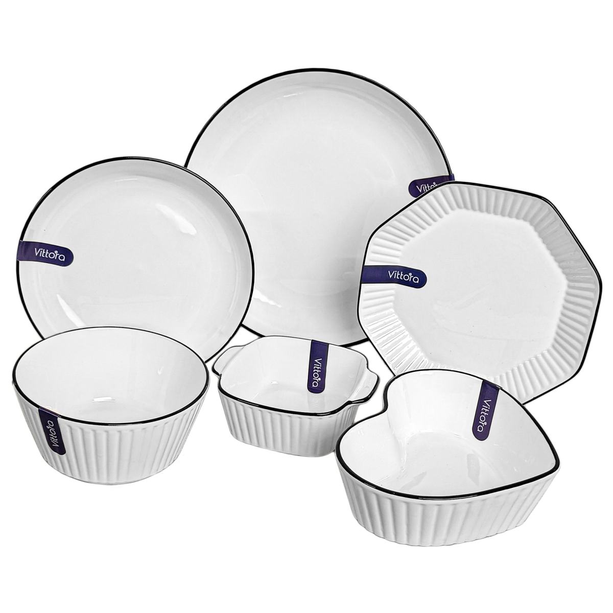 Тарілка восьмикутна VT-P-1210VA Вавилон Vittora 210 мм