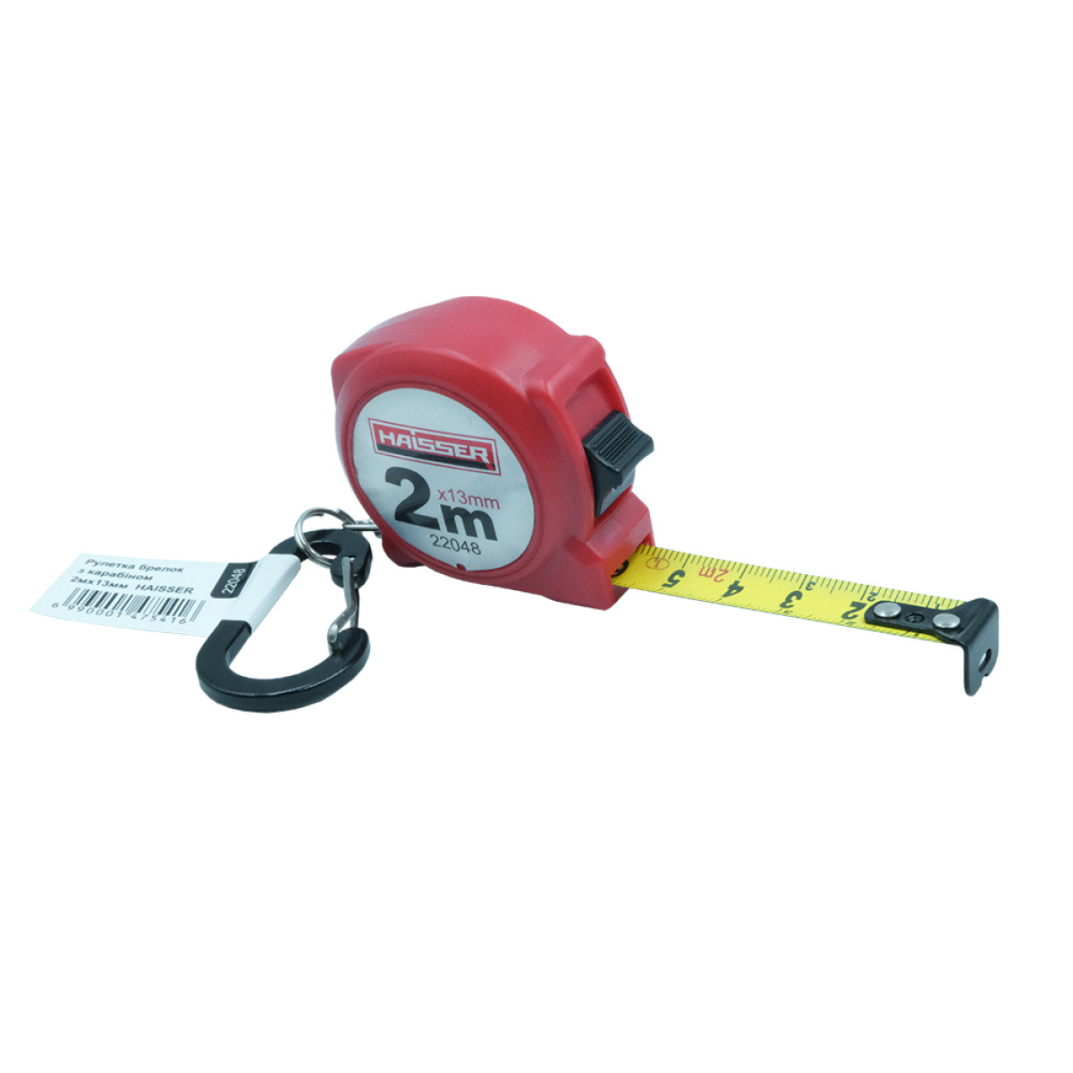 Рулетка брелок з карабіном 2 мх13 мм Haisser 22048