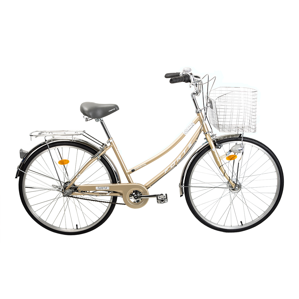 Велосипед Forte Crystal алюм. р 17" к 26" бежевый + корзинка
