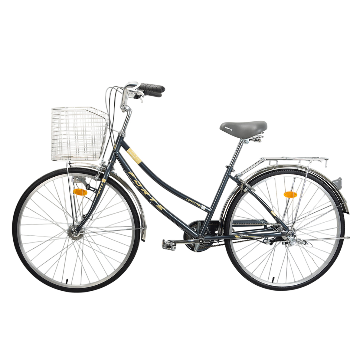 Велосипед FORTE CRYSTAL алюм. р 17" к 26" чорний + корзинка