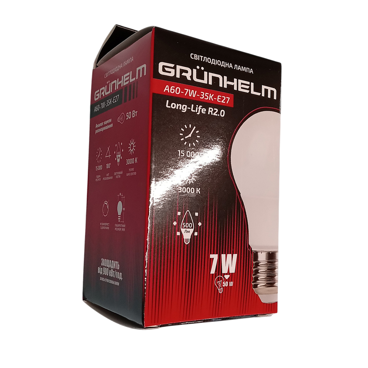 Лампа LED - A60-7W-35K-E27 Long-Life R2.0 Grunhelm