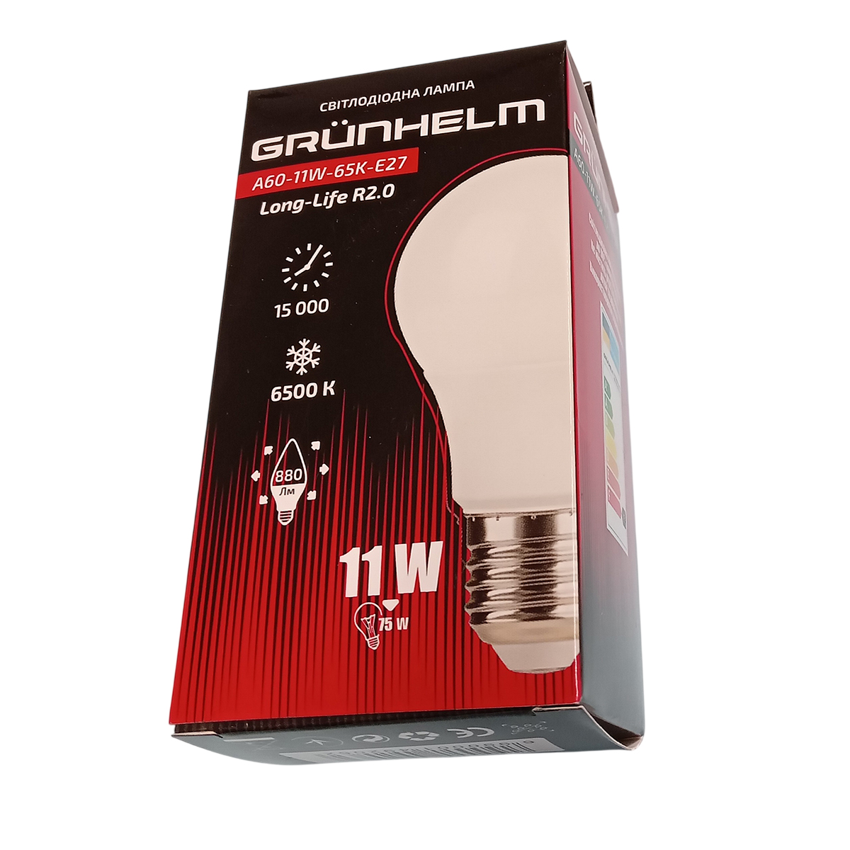 Лампа LED - A60-11W-65K-E27 Long-Life R2.0 Grunhelm