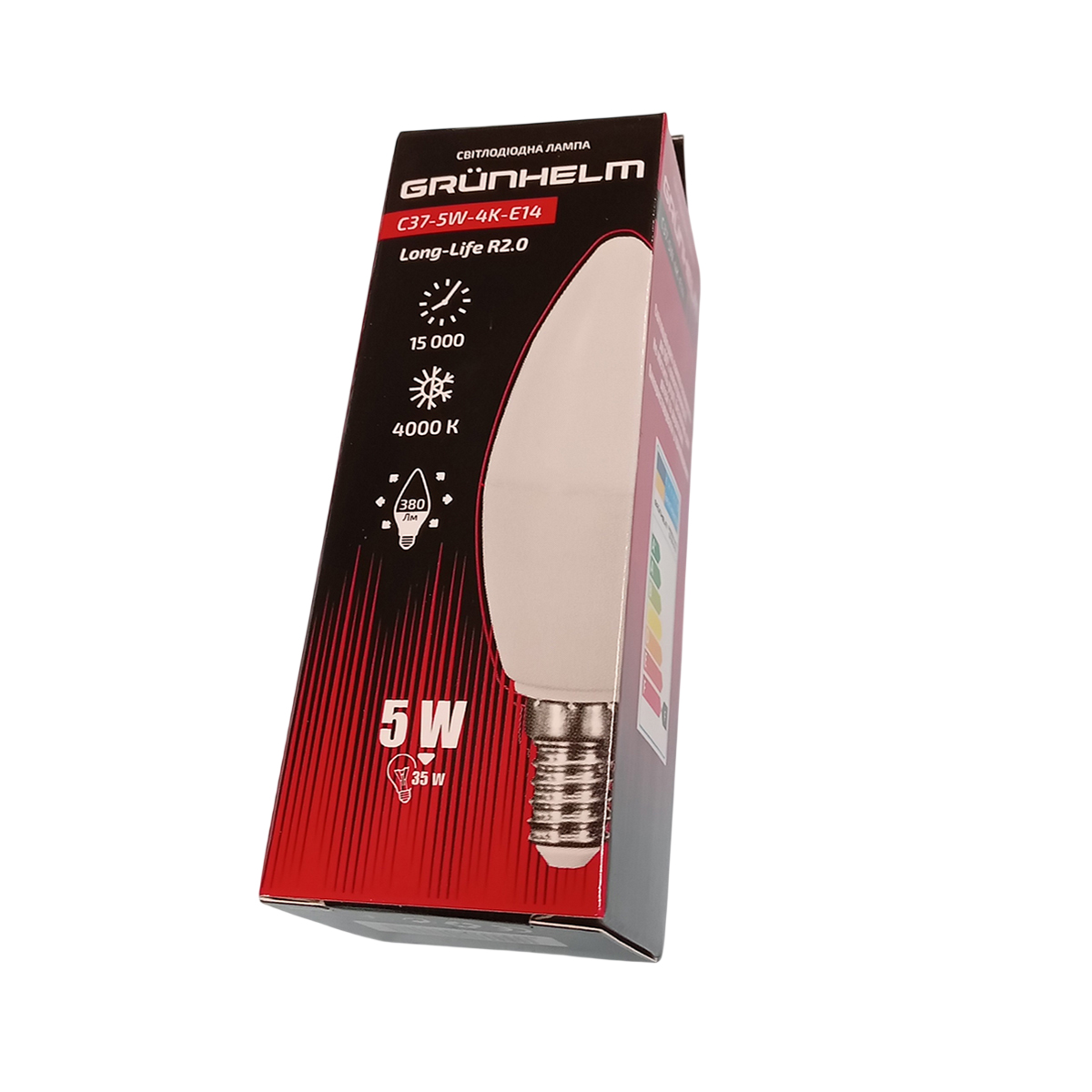 Лампа LED - C37-5W-4K-E14 Long-Life R2.0 Grunhelm