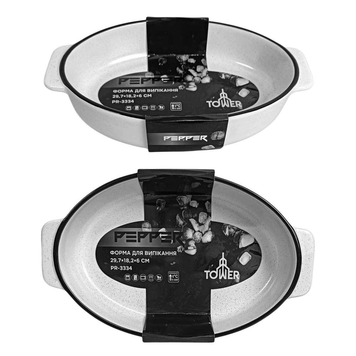 Форма для выпекания PR-3334 Tower овальная PEPPER 29.7x18.2x6 см