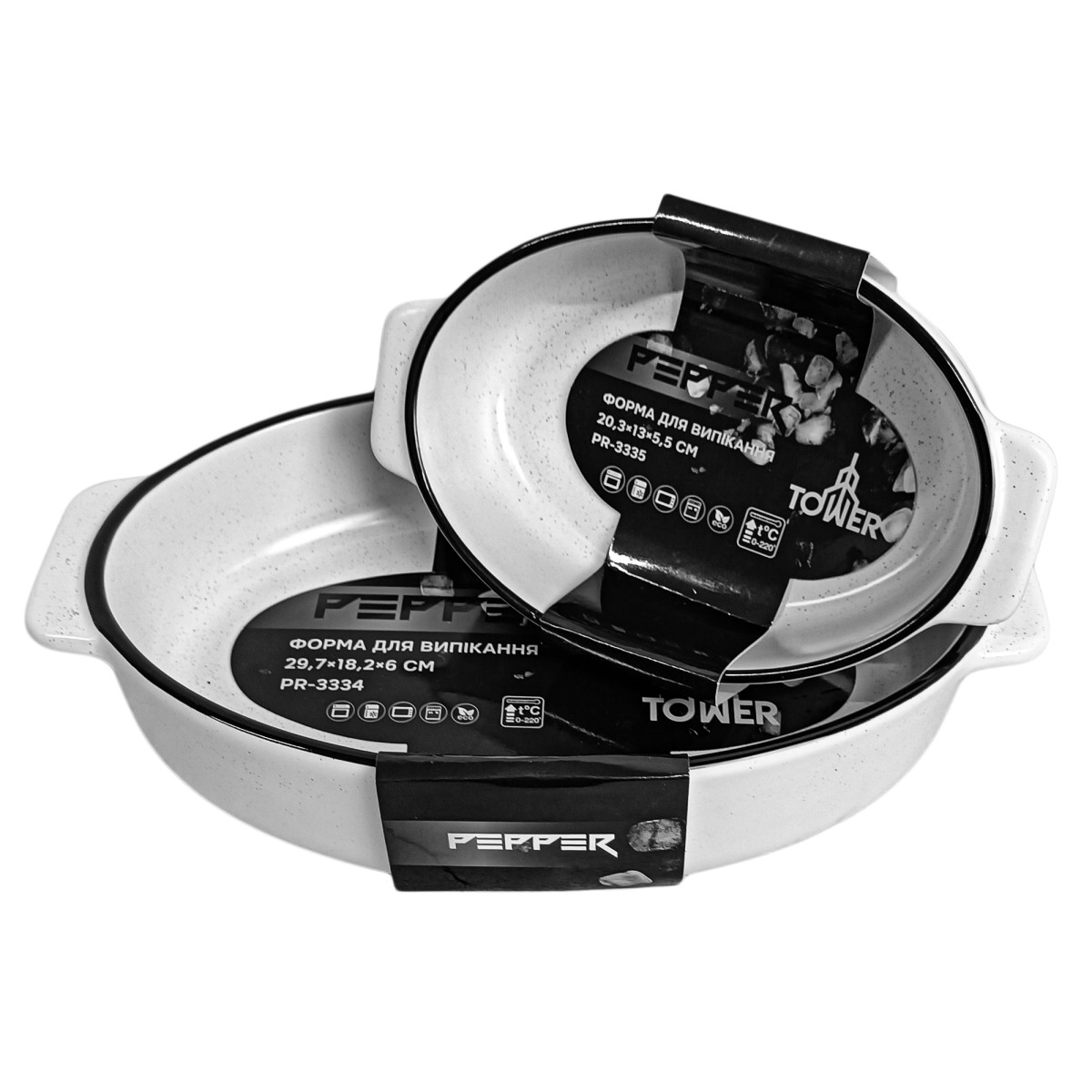 Форма для выпекания PR-3334 Tower овальная PEPPER 29.7x18.2x6 см