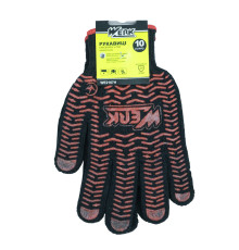 Рукавички ХБ чорні, червоний ПВХ Werk WE2167Н