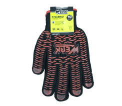 Перчатки ХБ черные, красный ПВХ Werk WE2167Н