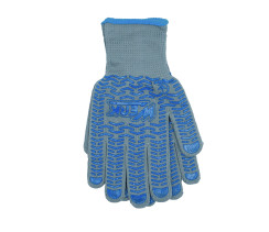 Перчатки ХБ серые, синий ПВХ утепленные Werk WE2168