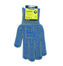 Рукавички ХБ чорні, синій ПВХ утеплені  з підвіскою Werk WE2169H