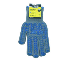 Перчатки ХБ черные, синий ПВХ утепленные с подвеской Werk WE2169H