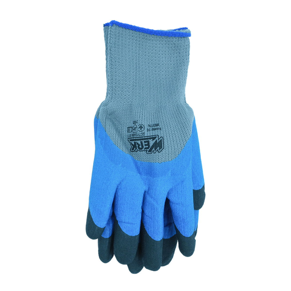 Рукавички ПЕ, синє латексне покриття, посилені пальці утеплені Werk WE2174