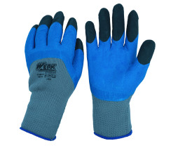 Перчатки ПЭ, синее латексное покрытие, усиленные утепленные пальцы с подвеской Werk WE2174H