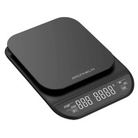 Весы кухонные с таймером для кофе и специй - KES-030B черные Grunhelm