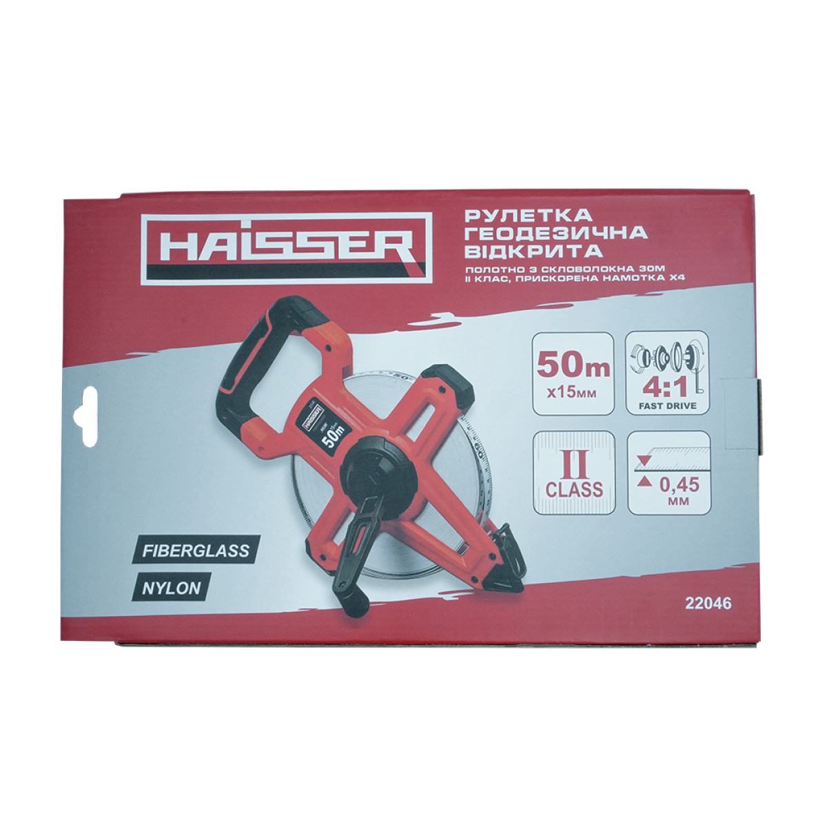 Рулетка геодезична 50 м Haisser 22046