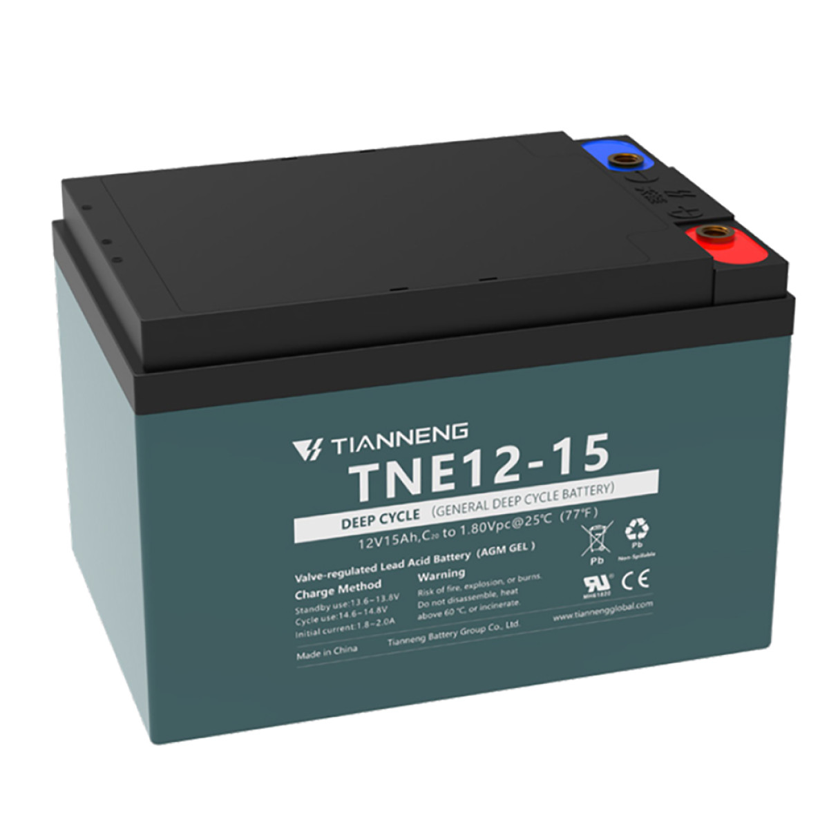 Аккумулятор тяговый гелевой TNE12-15 TIANNENG