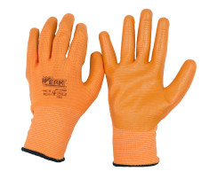 Рукавички робочі помаранчеві з нітриловим покриттям Werk WE2171