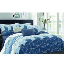 Комплект постельного белья VS-BM1.5-117 Оттенки синего, полутораспальный VERSAILLES