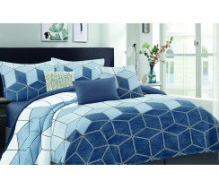 Комплект постельного белья VS-BM1.5-117 Оттенки синего, полутораспальный VERSAILLES