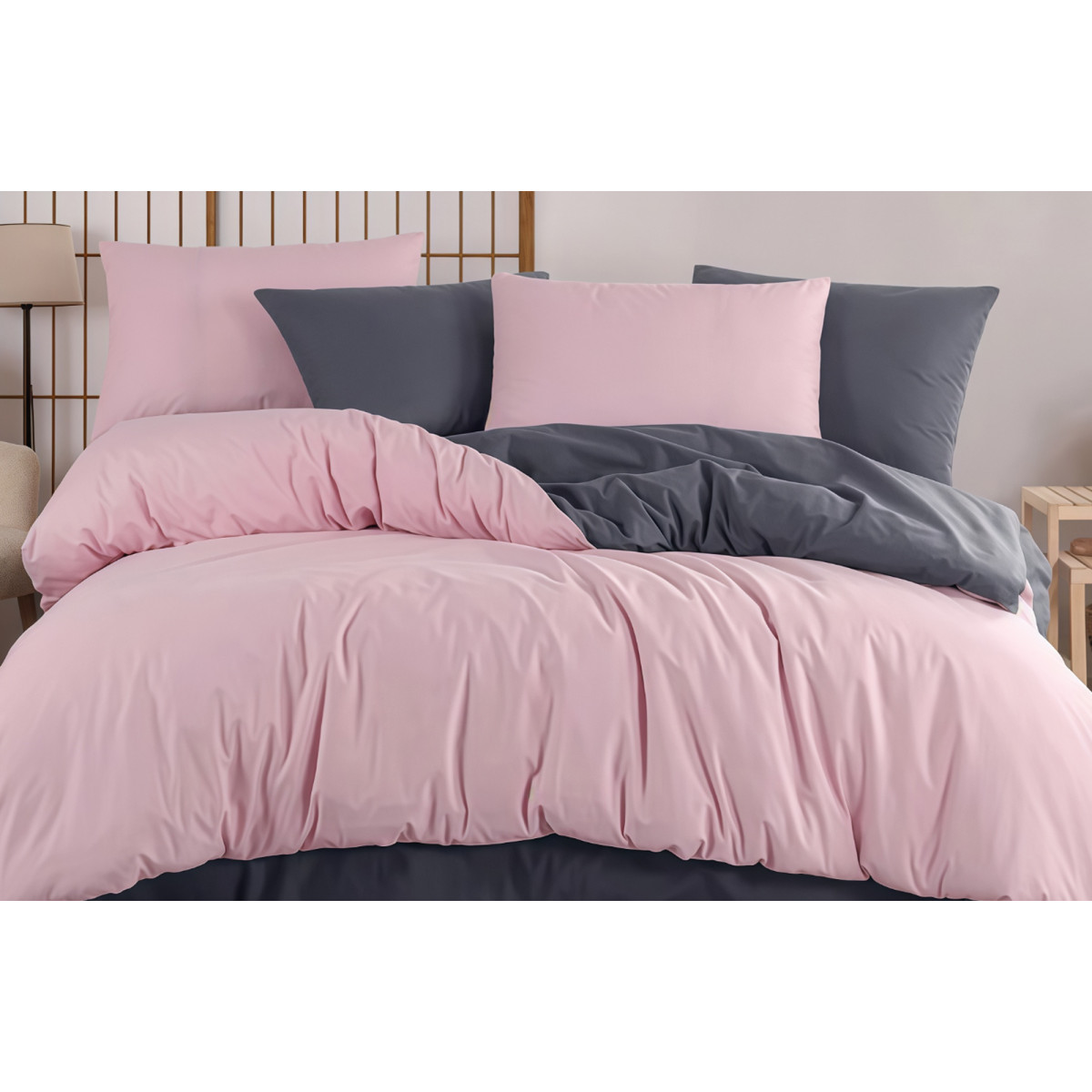 Комплект постельного белья VS-BS3.0-203 Розово-Синий, семейный VERSAILLES