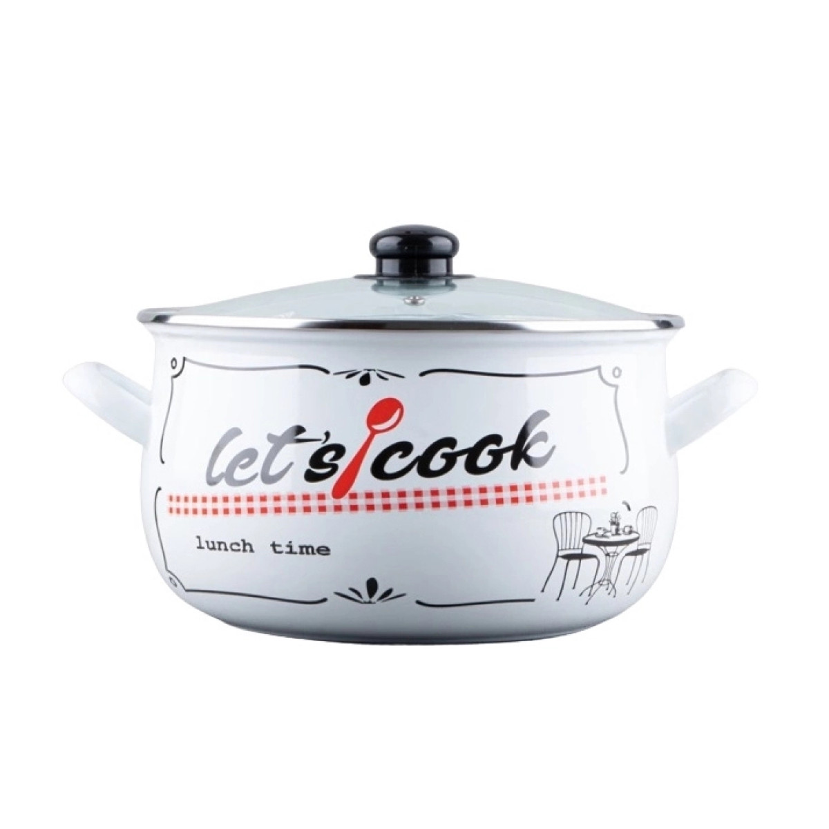 Каструля GT-T-120-LCW Lets cook біла 20 см 4 л Gusto