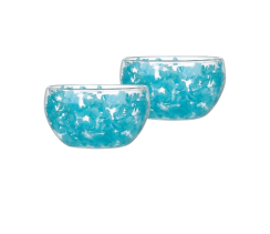 Набор салатников VT-3102-300 с двойным дном Цветочная лазурь Vittora (2шт) 300мл