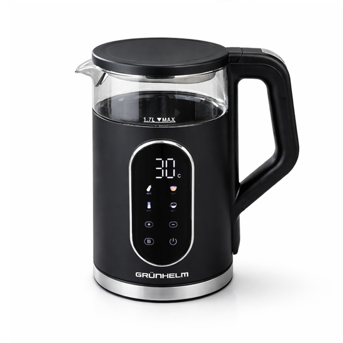 Электрочайник Стекло - EKG-25702B черный Grunhelm
