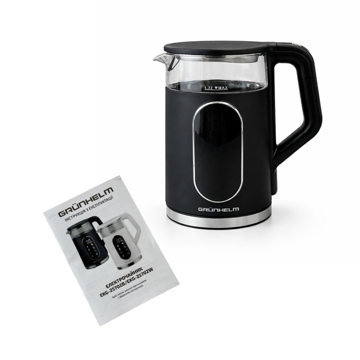 Электрочайник Стекло - EKG-25702B черный Grunhelm