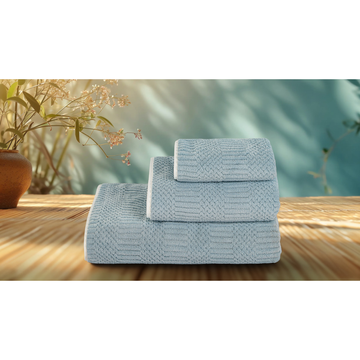 Полотенце VS-T316-7014 фактурное (70х140см) микрофибра, лазурь Versailles