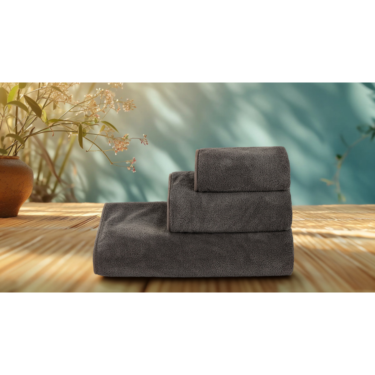 Рушник VS-T38-5090 Хмаринка (50х90см) мікрофібра, графіт Versailles