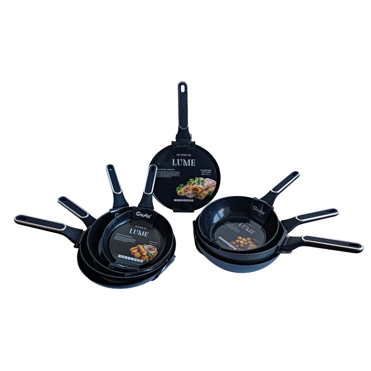 Сковорода GT-2701-24 глибока Lume 24х6,8см. Gusto