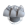 Набор Blooming VT-P-5305 6 чашек с блюдцами на подставке Vittora