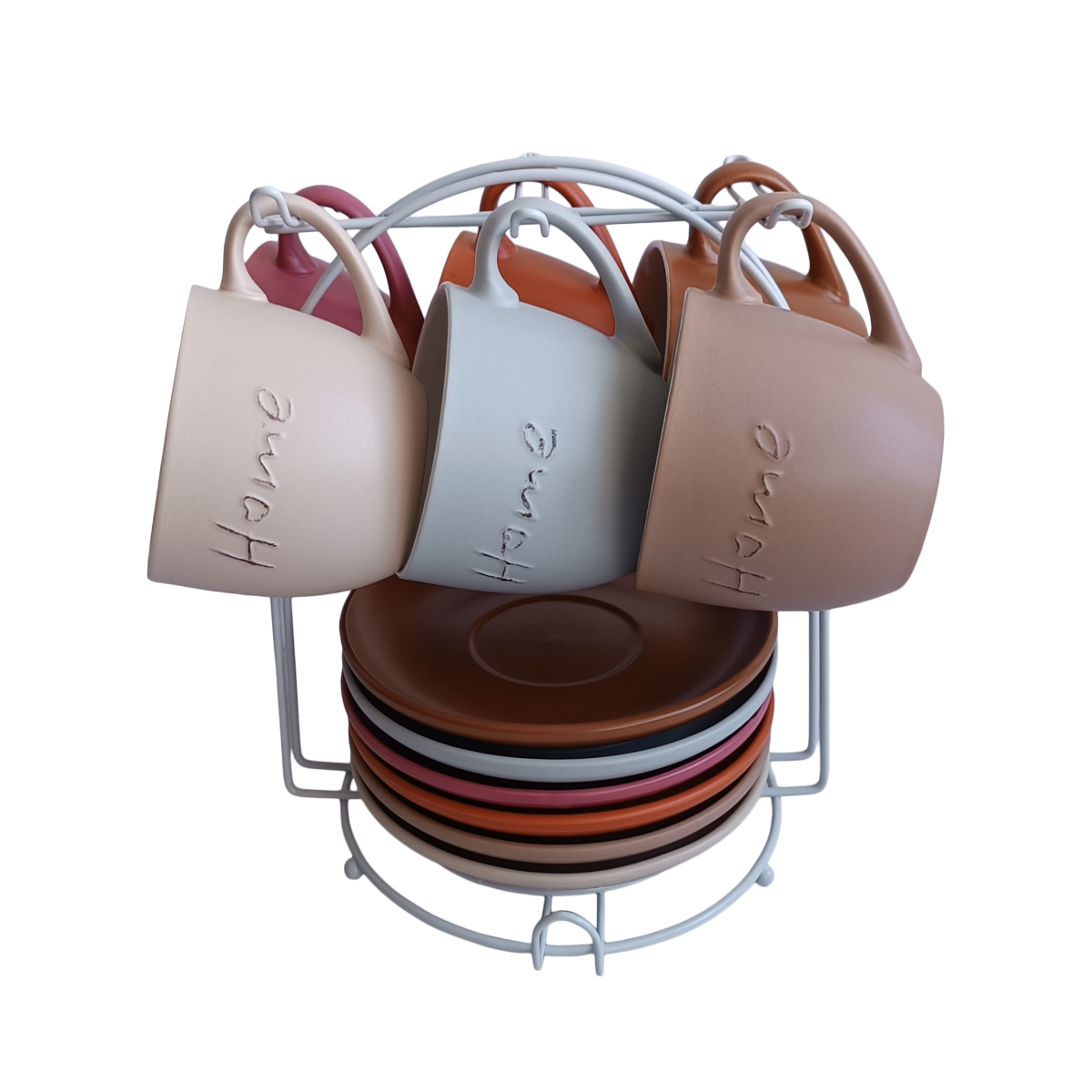Набор Terra VT-P-5302 6 чашек с блюдцами на подставке Vittora