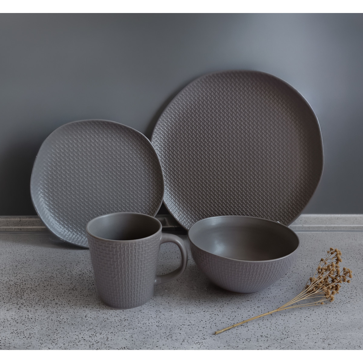 Тарілка десертна VT-P-1205GT Gray Texture Vittora 205 мл