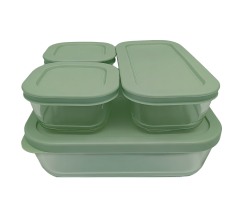Набір харчових контейнерів скляних VT-161013 Element Green 4 предметів Vittora