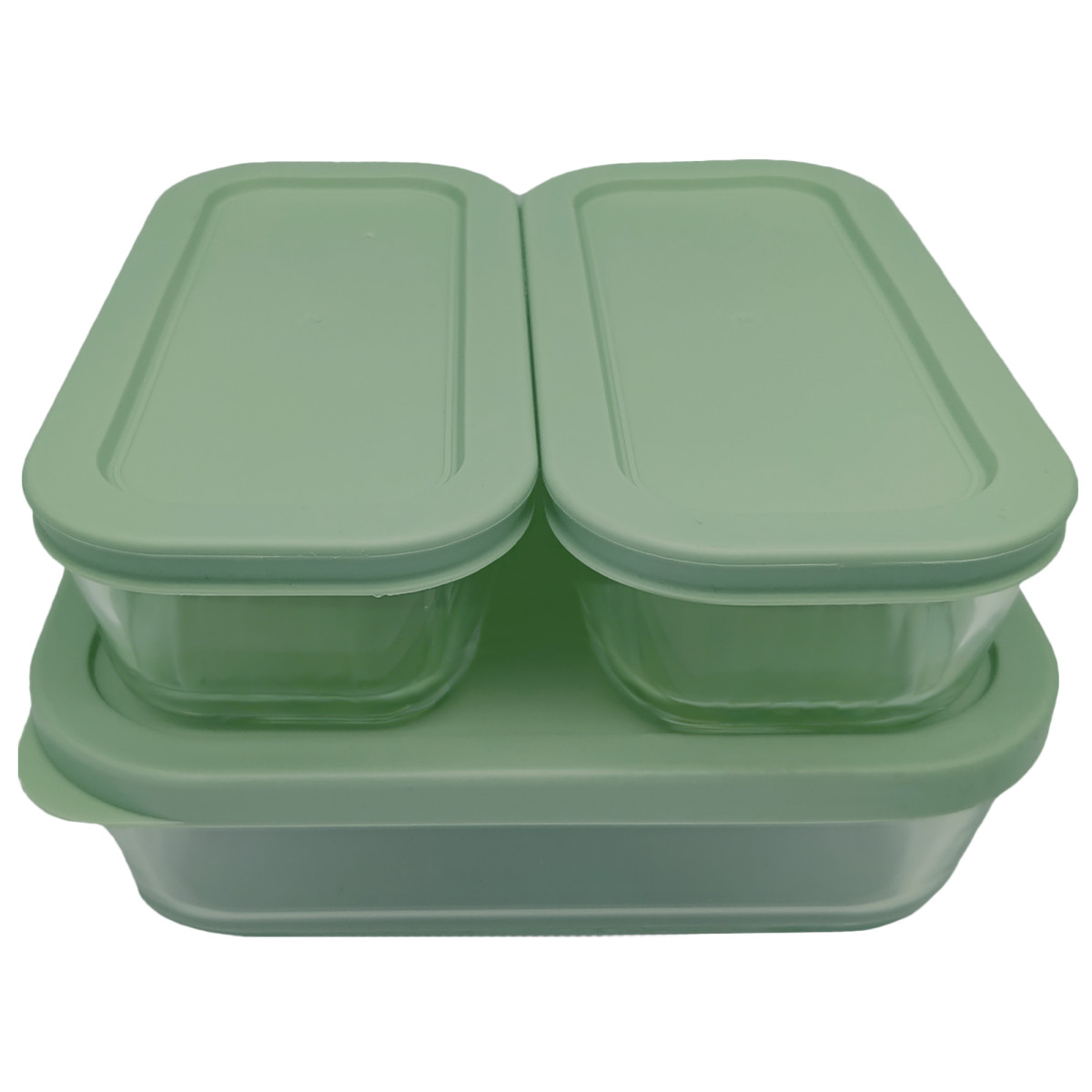 Набір харчових контейнерів скляних VT-161015 Element Green 3 предметів Vittora
