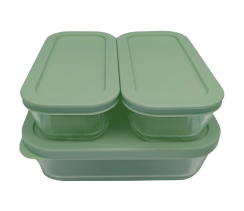 Набір харчових контейнерів скляних VT-161015 Element Green 3 предметів Vittora