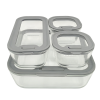Набір харчових контейнерів скляних VT-161014 Element Grey 4 предметів Vittora