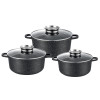 Набір каструль GT-2404-22/24/26 покриття MARBLE, 6пр. (3.2л/4.5л/5.5л) Gusto