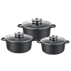 Набір каструль GT-2404-22/24/26 покриття MARBLE, 6пр. (3.2л/4.5л/5.5л) Gusto
