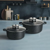 Набір каструль GT-2404-28/30 покриття MARBLE, 4пр. (6.5л/7.9л) Gusto