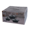 Набір квадратних каструль GT-2504-18/22/24 покриття MARBLE, 6пр. (2.0л/3.5л/4.4л) Gusto