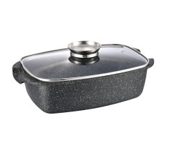 Жаровня GT-2504-32 покриття MARBLE, 32x22х10.6cм. 5.5л Gusto