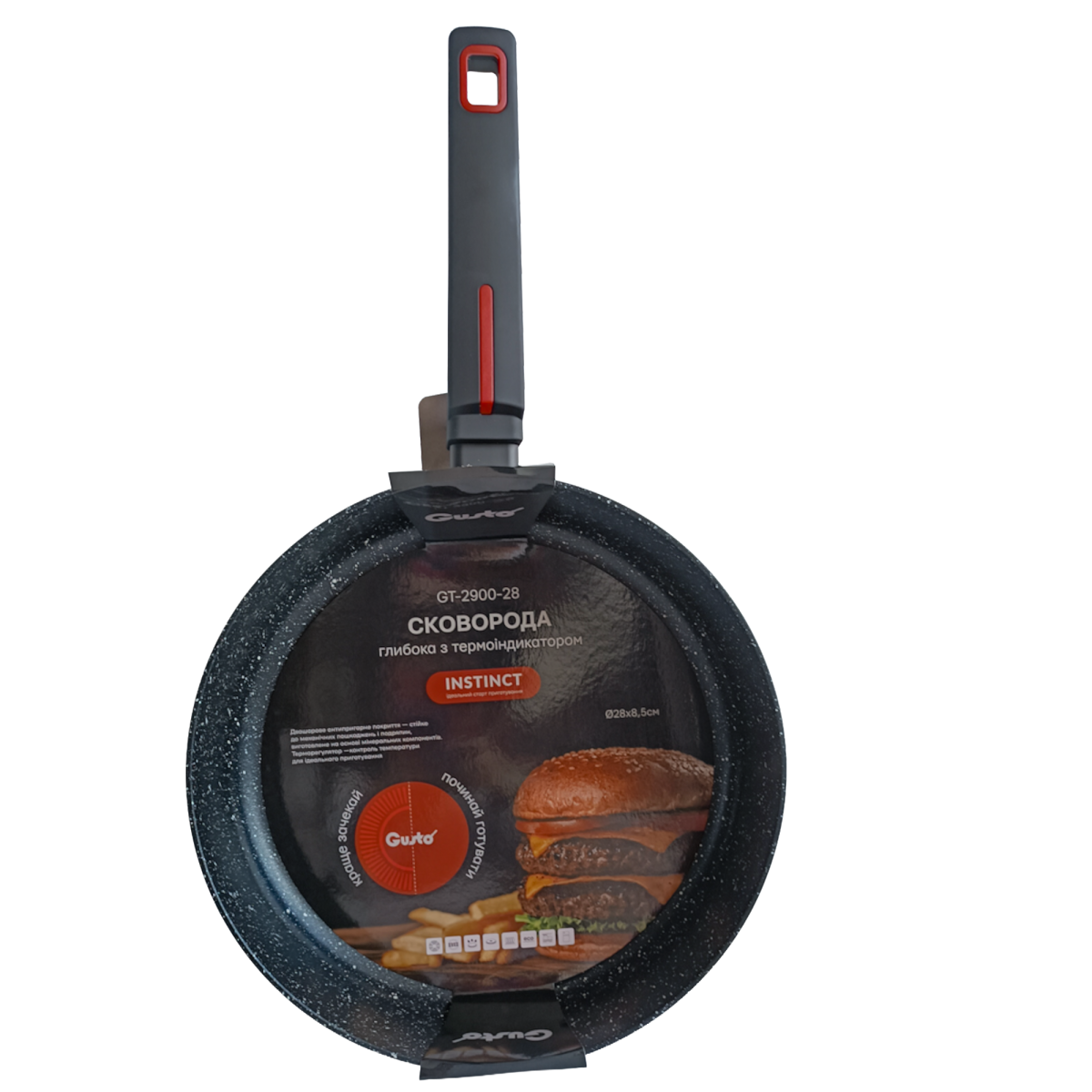 Сковорода GT-2900-28 с термоиндикатором INSTINCT 28 см. Gusto